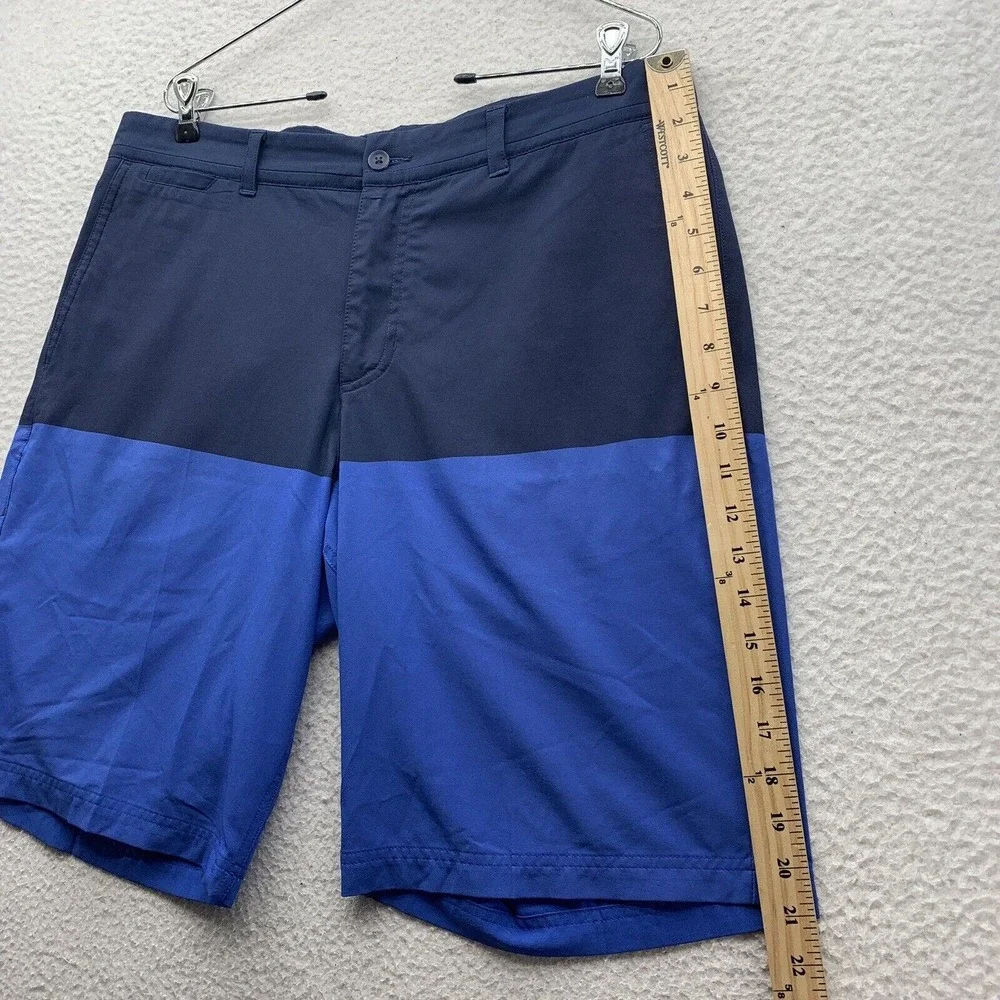 Nike Golf Shorts Mens 37x11 (Tag 34) Standard Fit Chino‎ Wicking Blue Colorblock